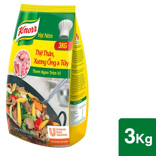 Knorr Meaty Granules 3kg - Knorr Meaty Granules are made from shinbone, tenderloin and marrow to deliver a well rounded meaty taste to your dish