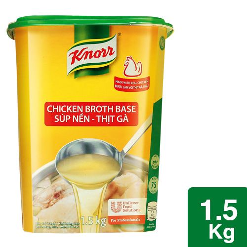 Knorr Súp Nền Thịt Gà 1.5kg - Có ngay nước dùng sánh đậm vị thịt với súp nền Knorr Thịt Gà