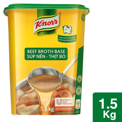 Knorr Súp Nền Thịt Bò 1.5kg - Có ngay nước dùng sánh đậm vị thịt với Knorr Súp Nền Thịt Bò