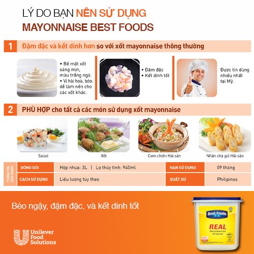 Best Foods Xốt Real Mayonnaise 3L - Best Foods Real Mayonnaise mang lại hương vị béo ngậy, đậm đặc và kết dính hoàn hảo cho món salad của bạn